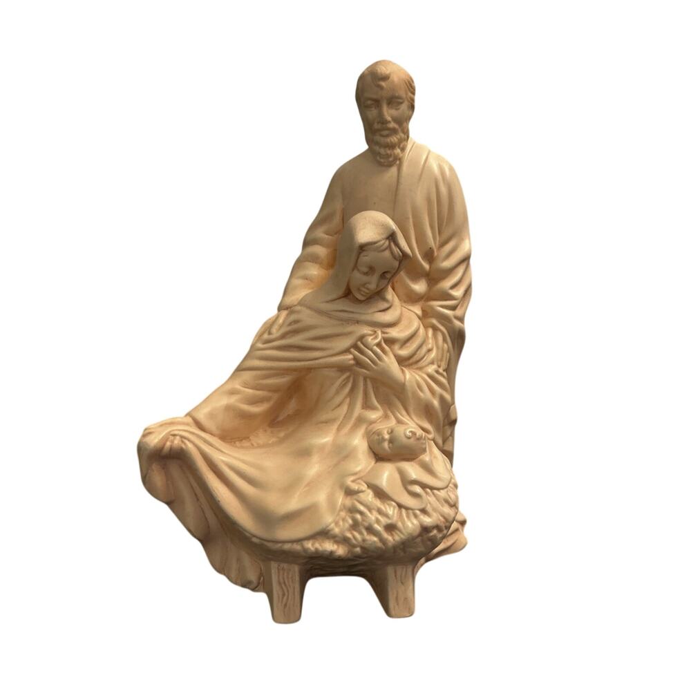 Vtg 1991 Atlantic Nativity Figure Statue Mold Mary, Joseph, Baby Jesus Ceramic